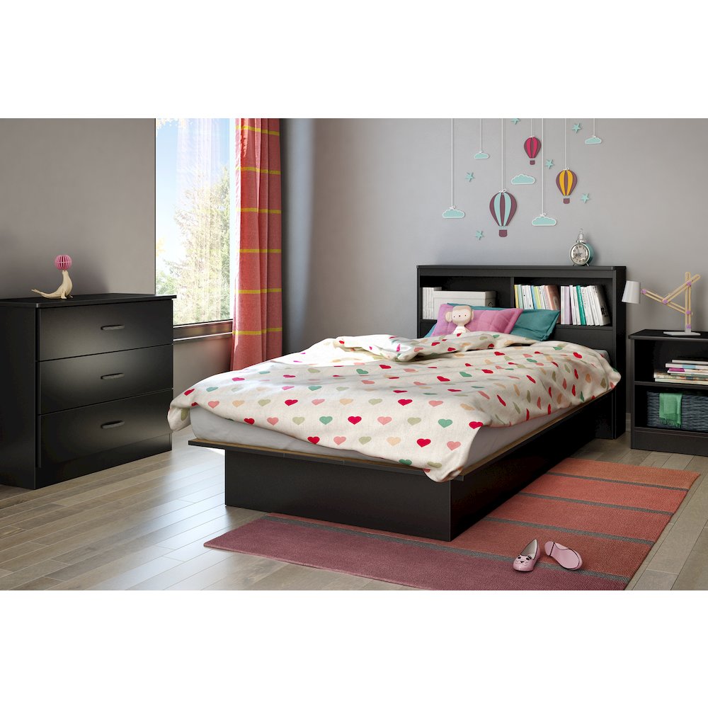 Libra Platform Bed, Pure Black. Picture 2