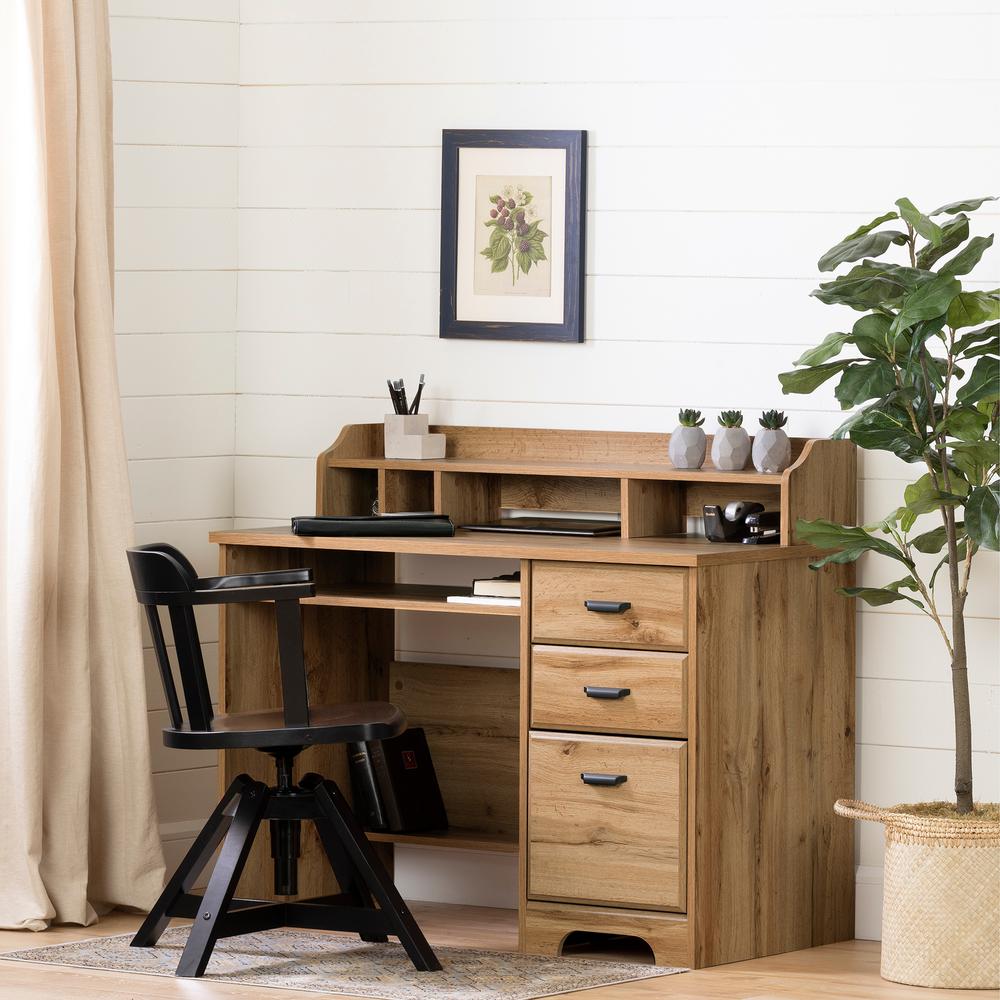 Versa Computer Desk with Hutch, Nordik Oak. Picture 1