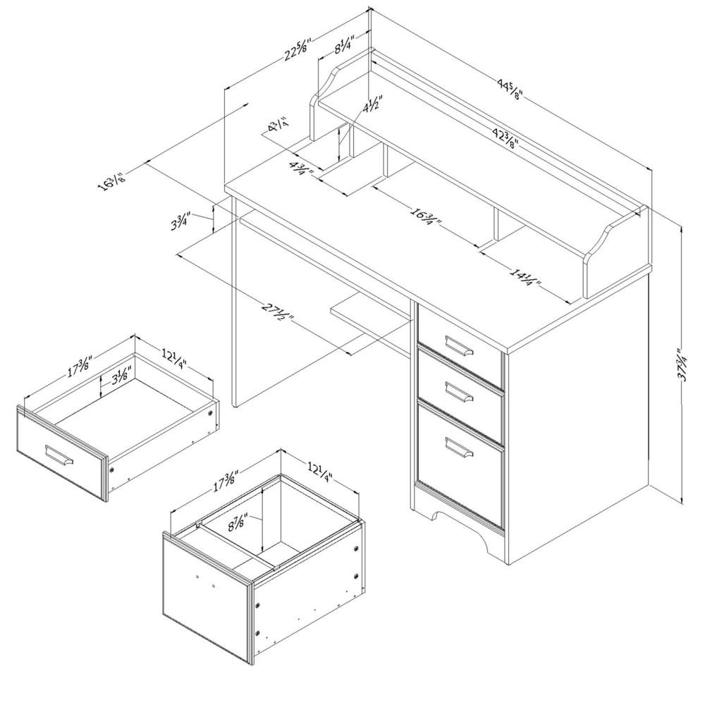 Versa Computer Desk with Hutch, Nordik Oak. Picture 4