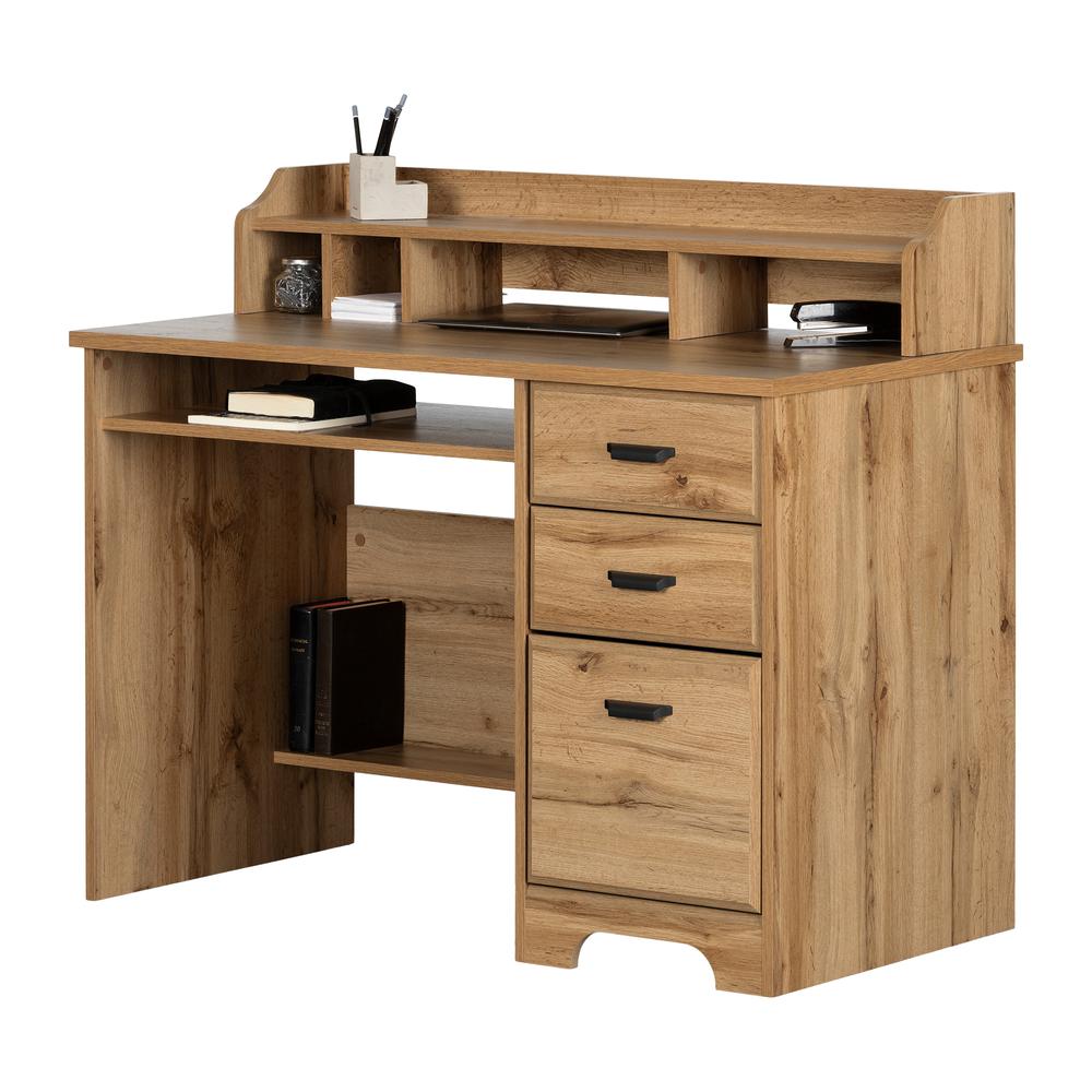 Versa Computer Desk with Hutch, Nordik Oak. Picture 2