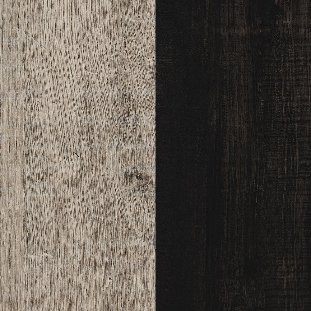 Londen 6-Drawer Double Dresser, Weathered Oak and Rubbed Black. Picture 4