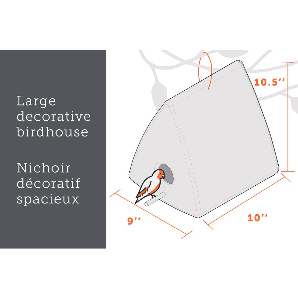 Dalya Triangle Decorative Birdhouse, White. Picture 5