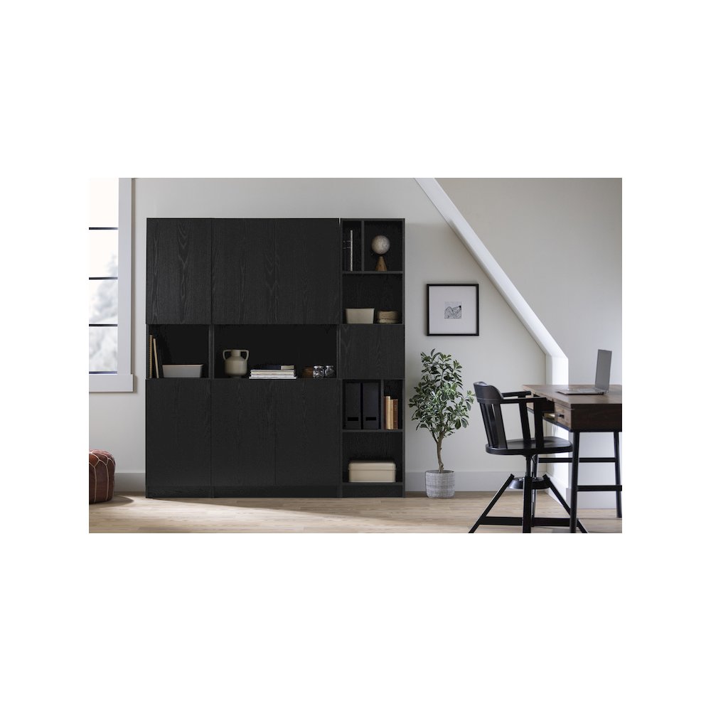Olea 5-Shelf Bookcase, Black Oak. Picture 2