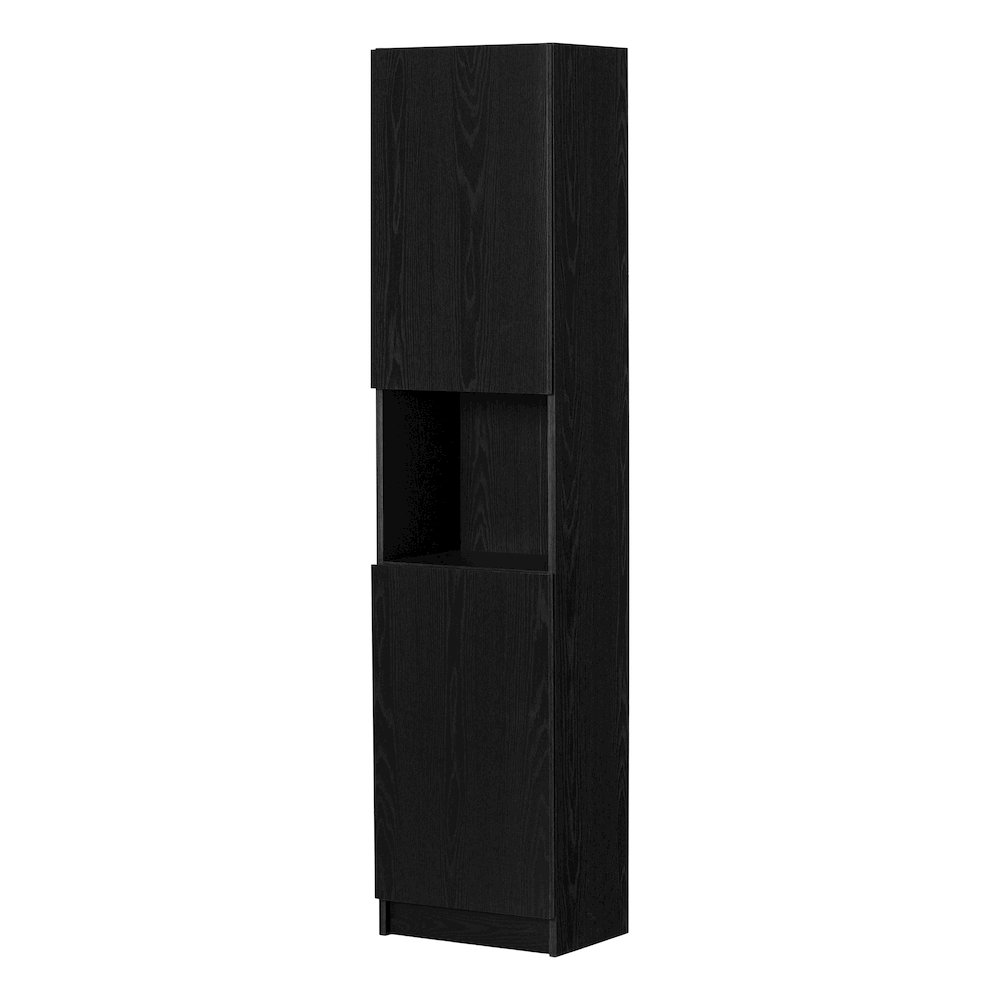 Arum 2-Door Storage Cabinet, Black Oak. Picture 1