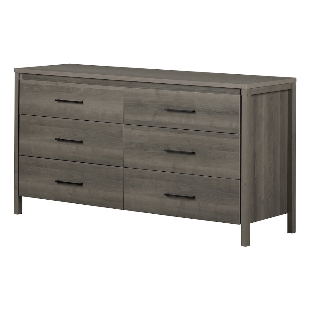 South Shore Gravity 6-Drawer Double Dresser, Gray Maple. Picture 1