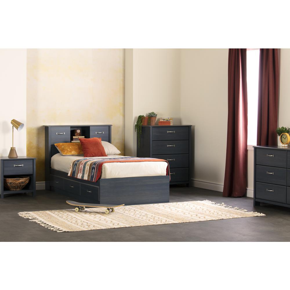 Ulysses Bed and Headboard Set, Blueberry. Picture 2