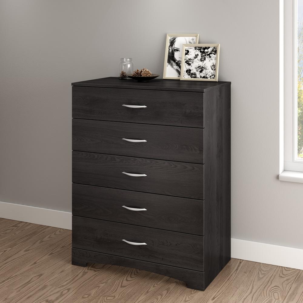 South Shore Step One 5-Drawer Chest, Gray Oak. Picture 1