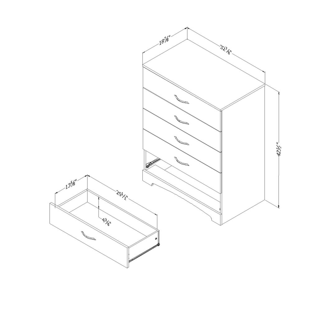 South Shore Step One 5-Drawer Chest, Gray Oak. Picture 6