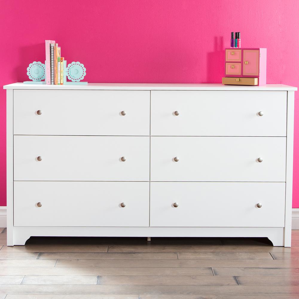 South Shore Vito 6-Drawer Double Dresser, Pure White. Picture 2