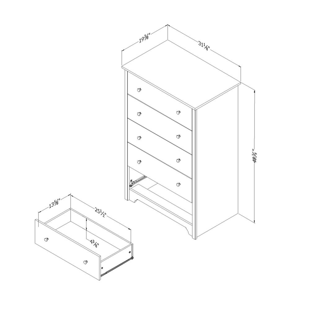 South Shore Vito 5-Drawer Chest, Pure Black. Picture 4