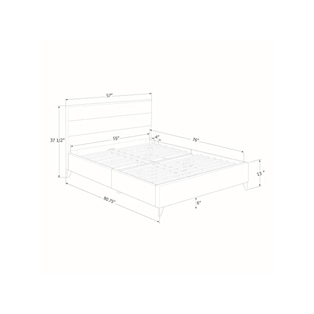 Maliza Upholstered Complete Platform Bed, Pink. Picture 3