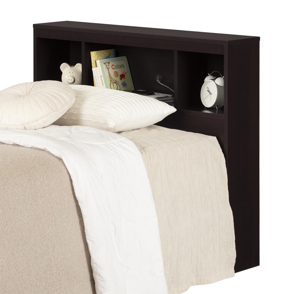 South Shore Spark Twin Bookcase Headboard (39''), Chocolate. Picture 2
