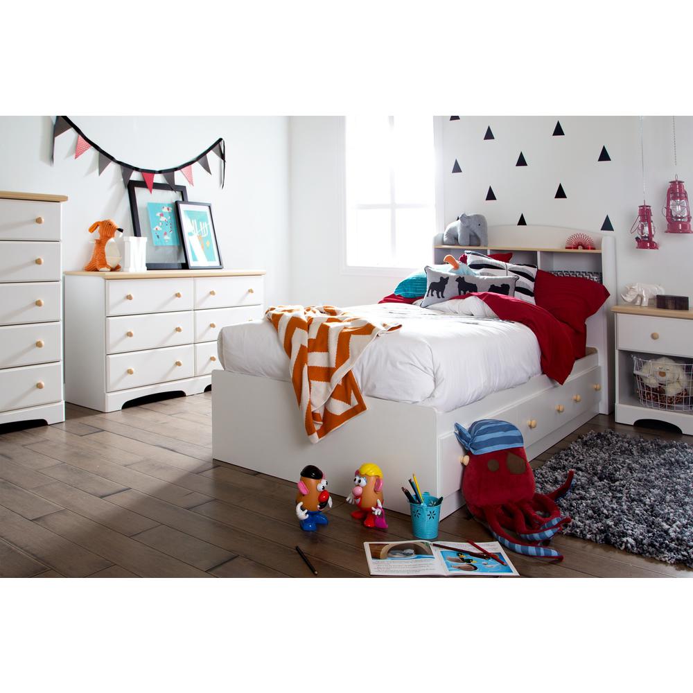 South Shore Summertime Twin Mates Bed (39'') with 3 Drawers, Pure White. Picture 3