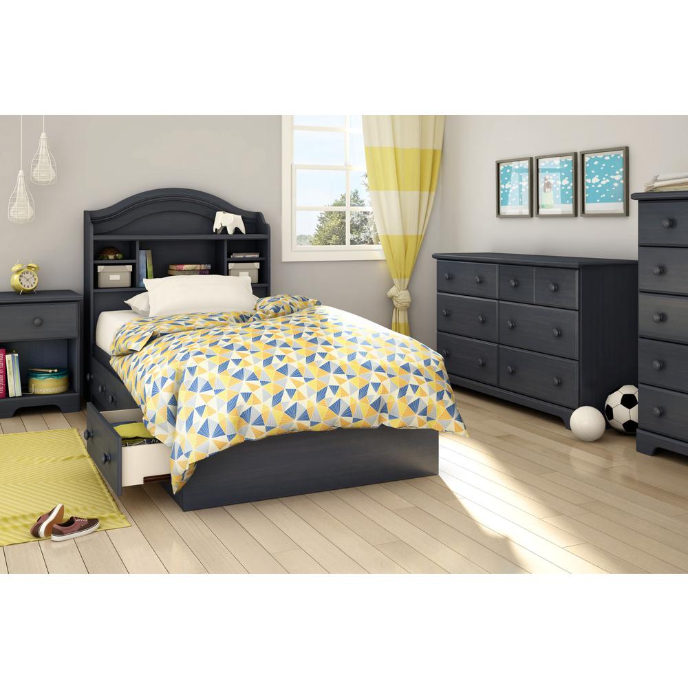 South Shore Summer Breeze Twin Mates Bed (39'') with 3 Drawers, Blueberry. Picture 4