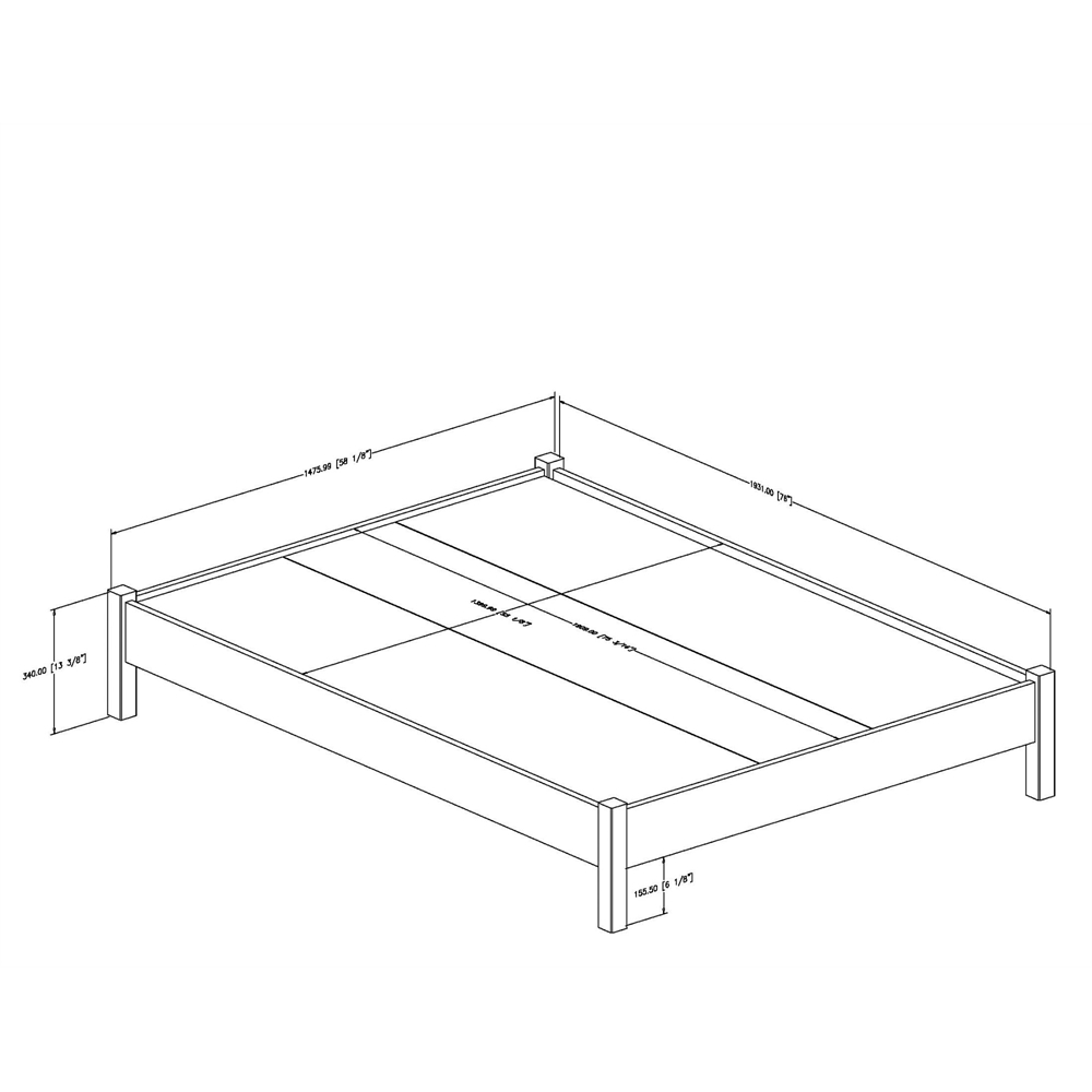 South Shore Fynn Full Platform Bed (54''), Gray Oak. Picture 2