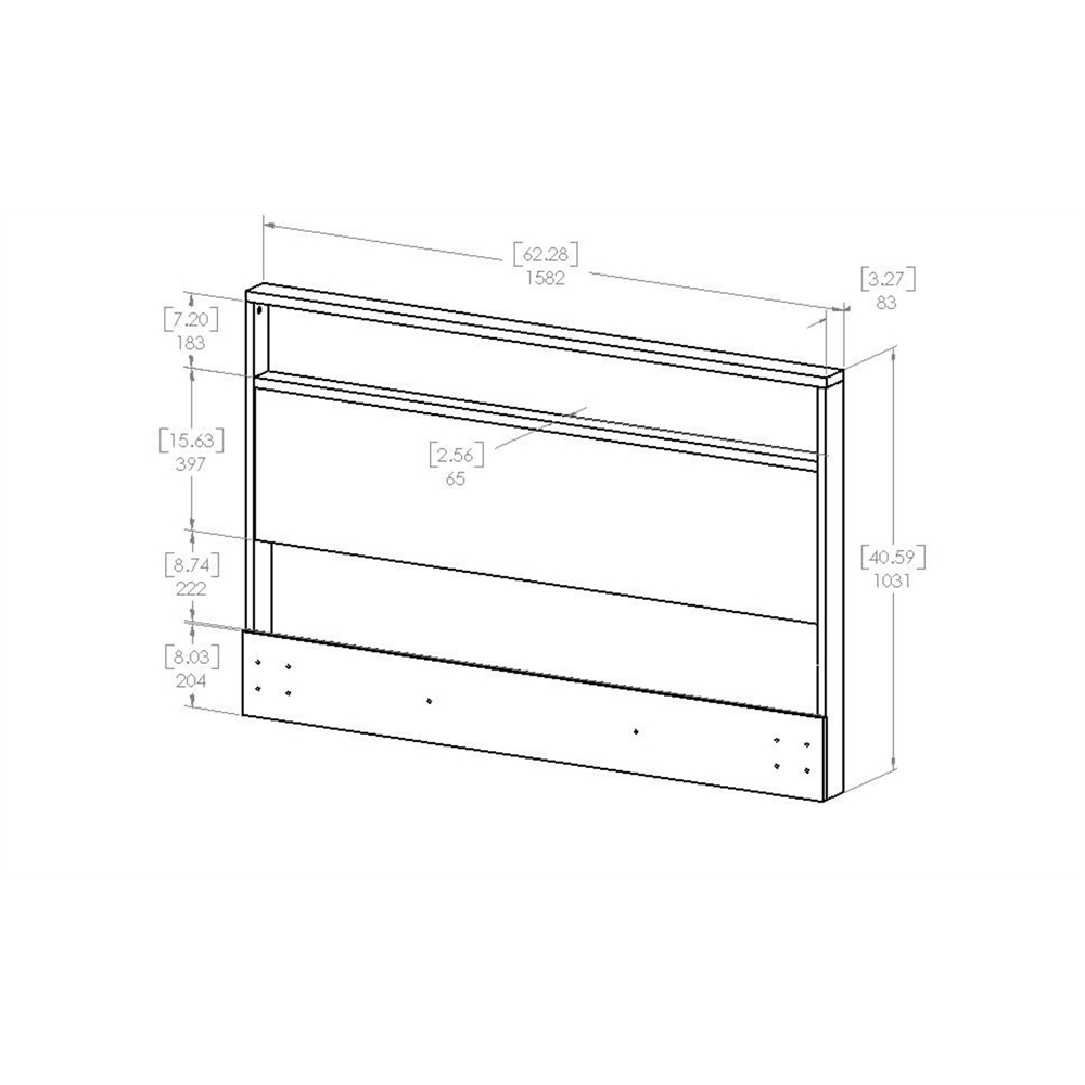 South Shore Holland Full/Queen Headboard (54/60''), Pure White. Picture 3