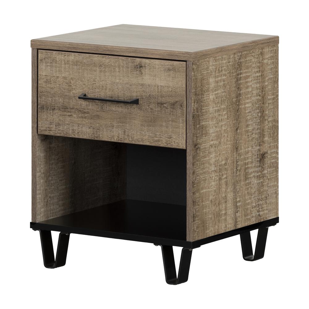 Arlen 1-Drawer Nightstand, Weathered Oak. Picture 1