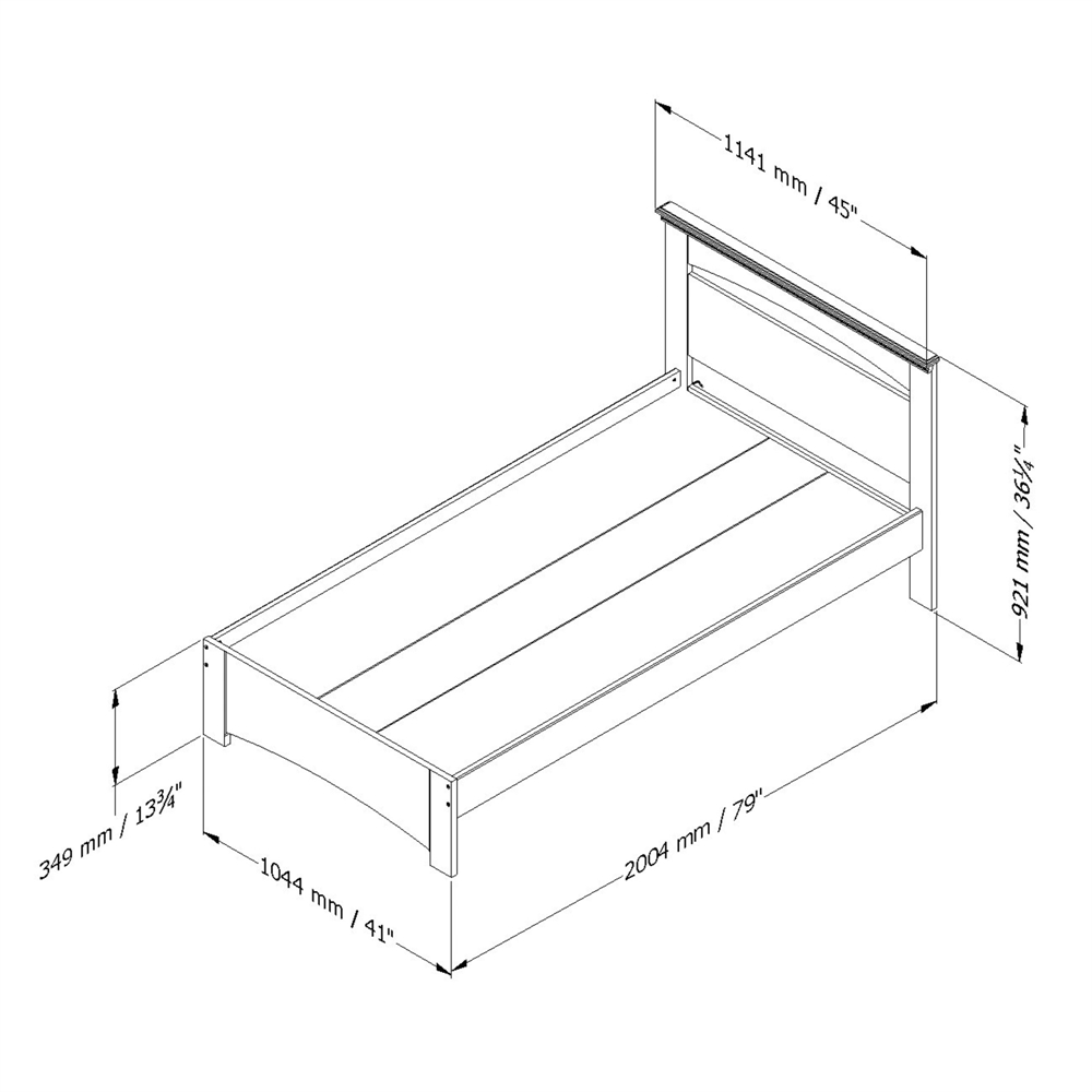 South Shore Libra Twin Bed Set (39''), Pure White. Picture 2