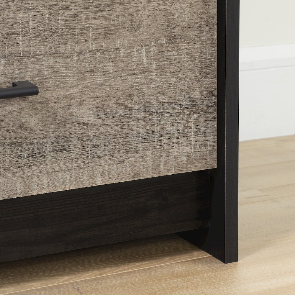 Londen 5-Drawer Chest, Weathered Oak and Rubbed Black. Picture 4
