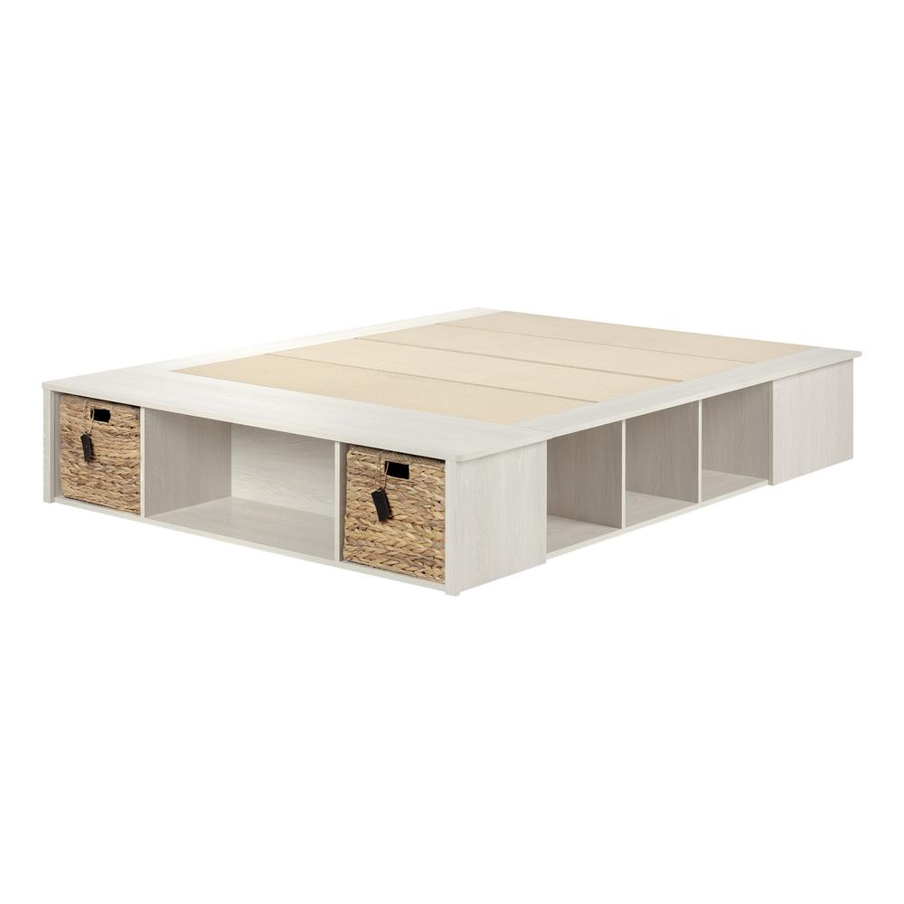 Prairie Storage Bed with Baskets Winter Oak. Picture 1