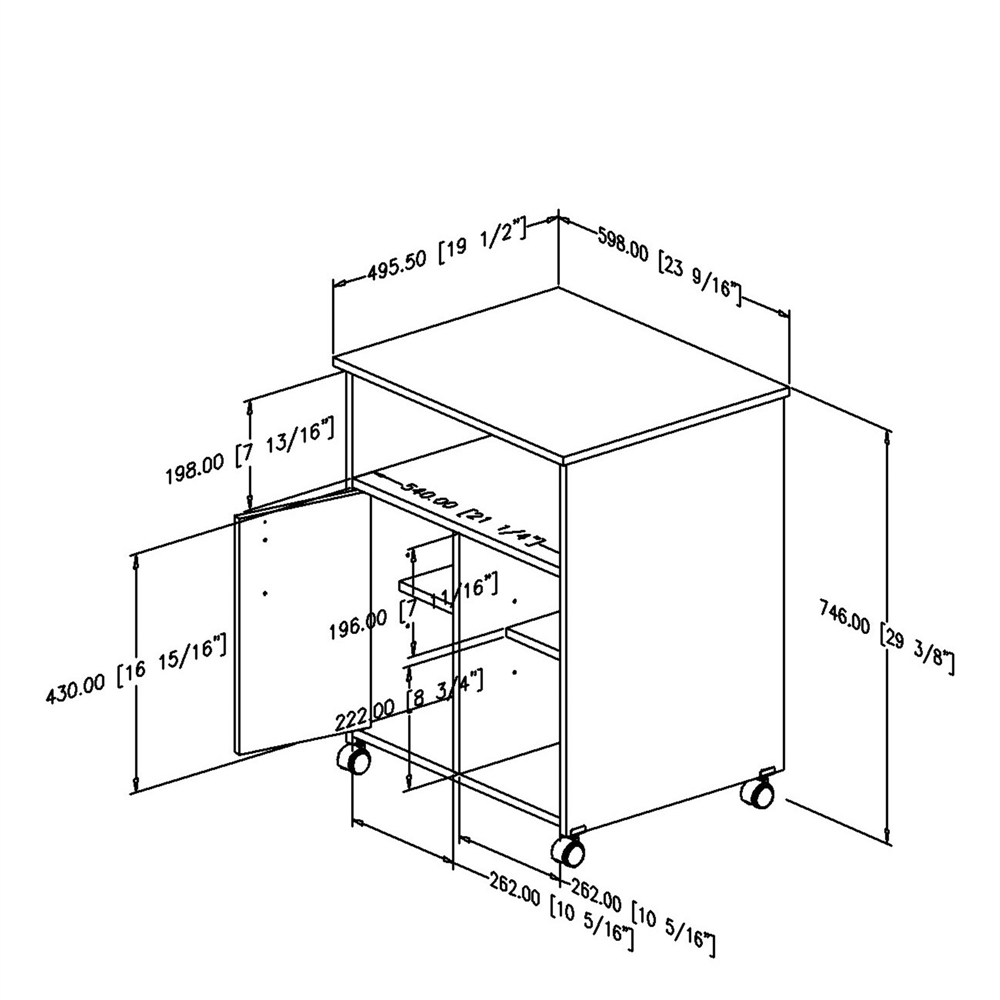 South Shore Axess Printer Stand, Royal Cherry. Picture 4