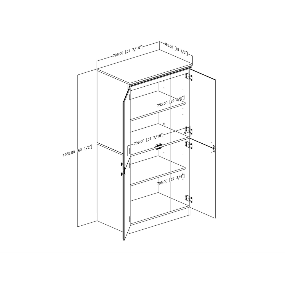 South Shore Morgan 4-Door Storage Cabinet, Pure White. Picture 4