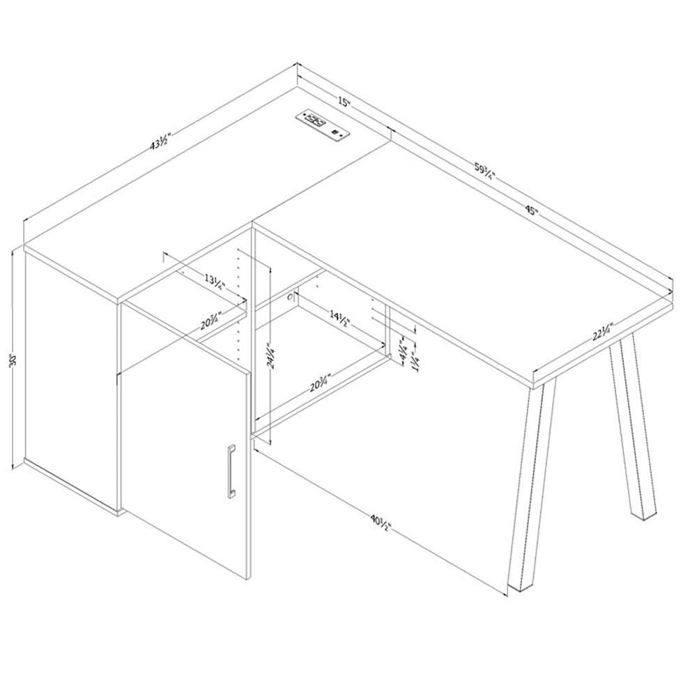 Zolten Desk  Gray Oak. Picture 3