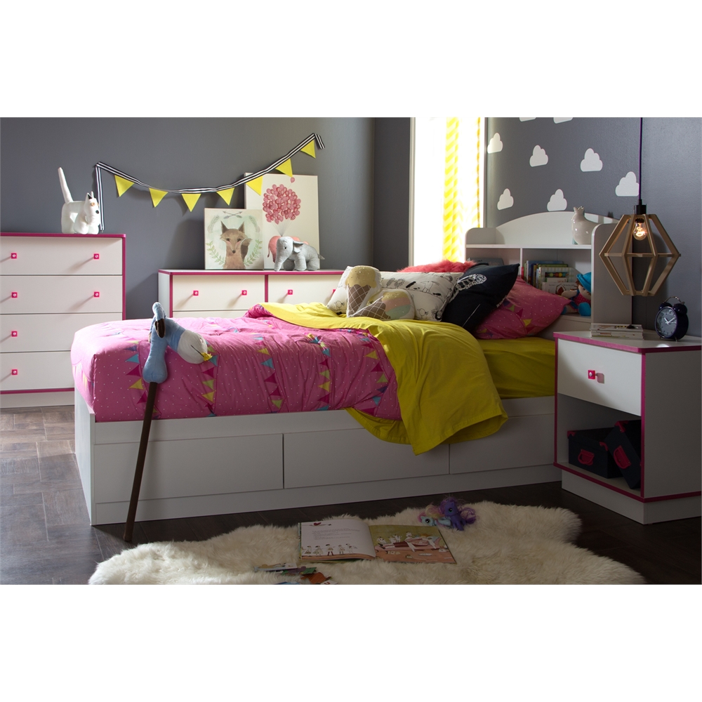 South Shore Logik Twin Mates Bed (39'') with 3 Drawers, Pure White. Picture 2