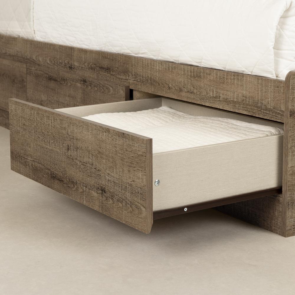 Munich Mates Bed with 3 Drawers, Weathered Oak. Picture 3