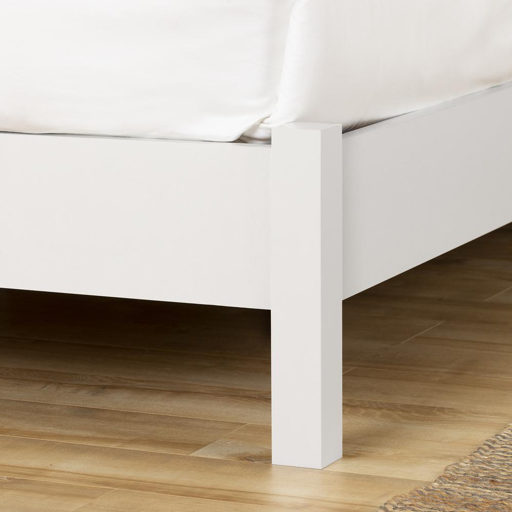 Munich Platform Bed with Headboard, White and Soft Elm. Picture 3
