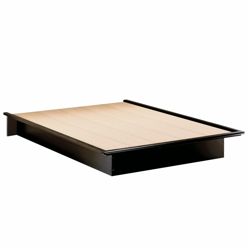 South Shore Step One Full Platform Bed (54''), Pure Black. Picture 1
