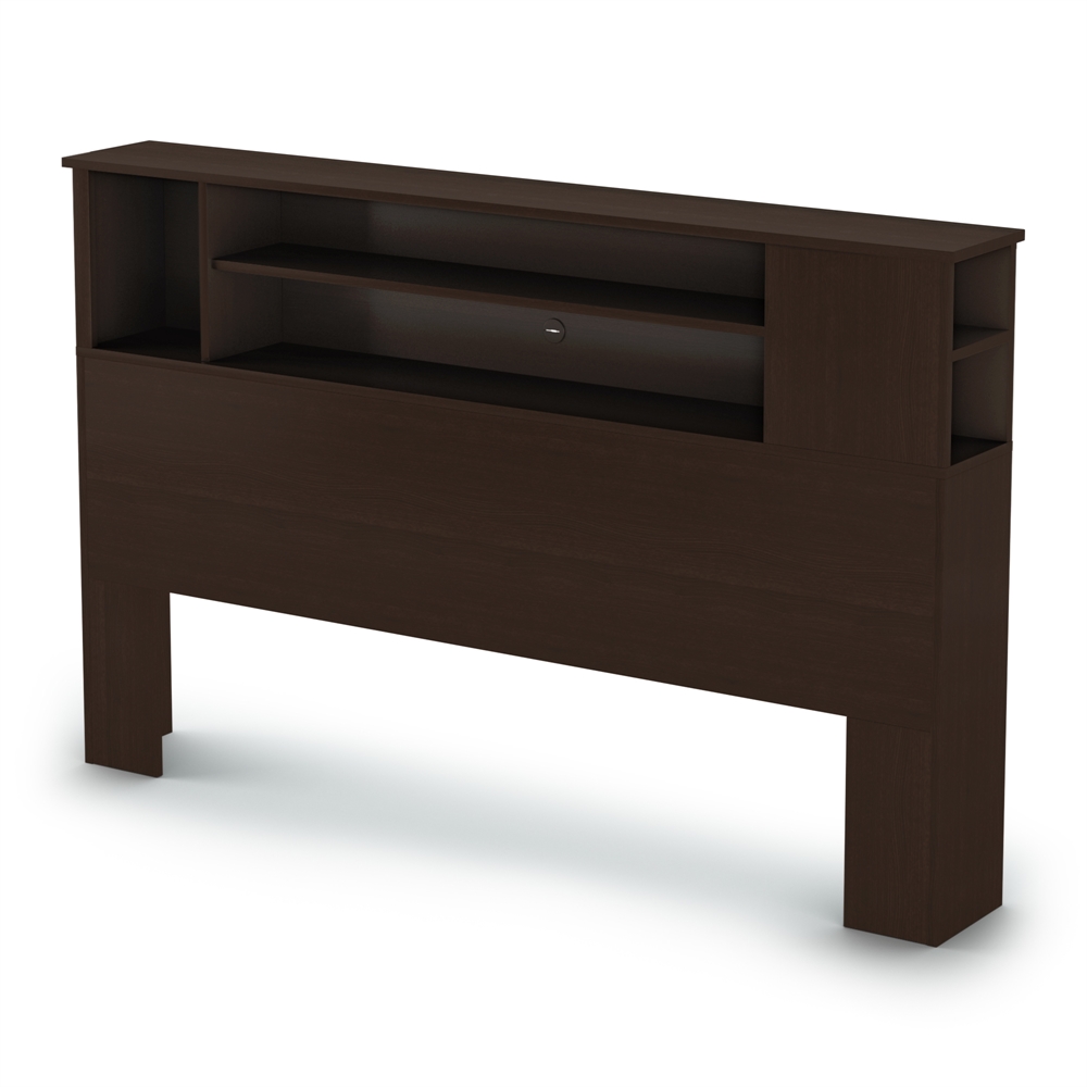 South Shore Vito Full/Queen Bookcase Headboard (54/60''), Chocolate. Picture 1