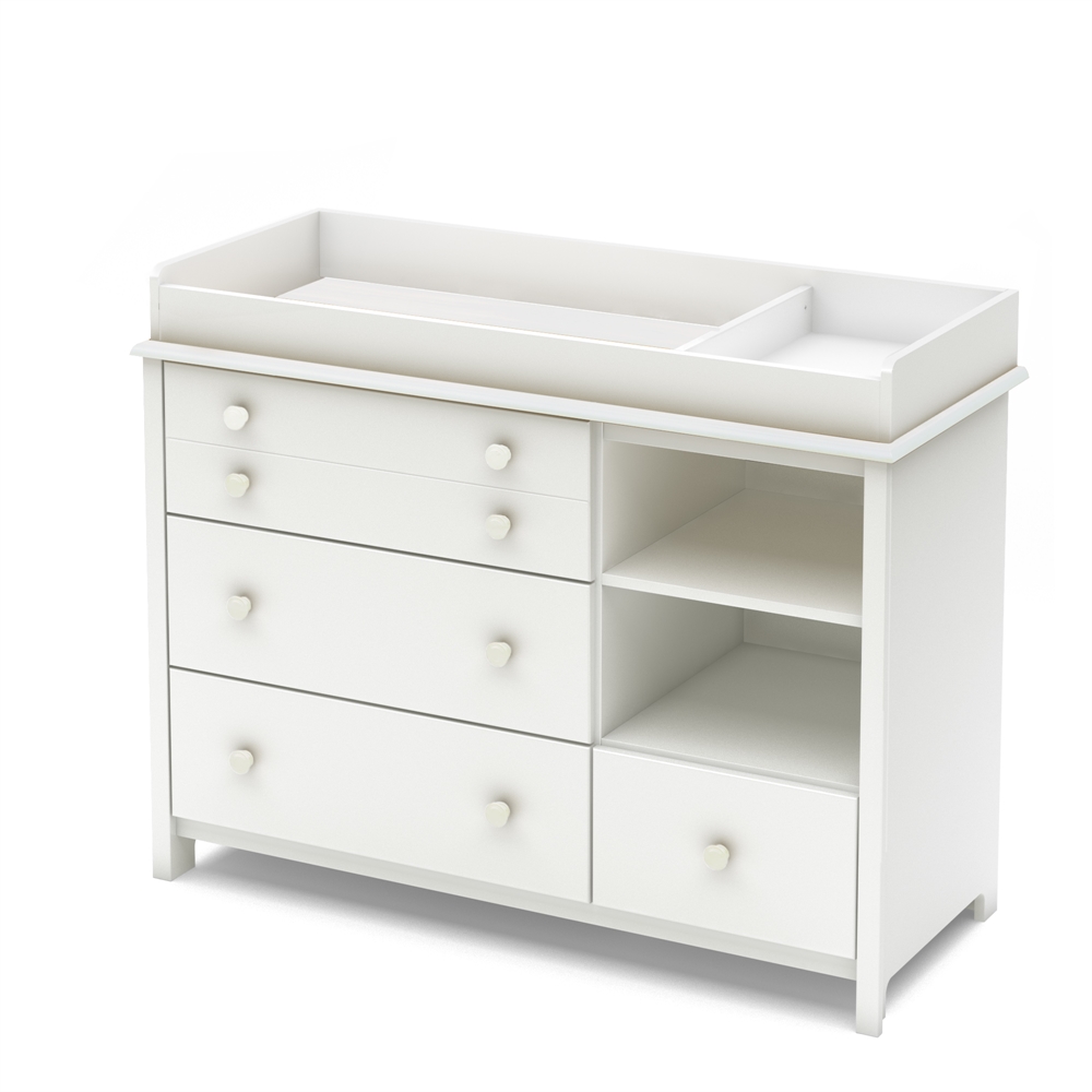 South Shore Little Smileys Changing Table with Removable Changing Station, Pure White. Picture 1