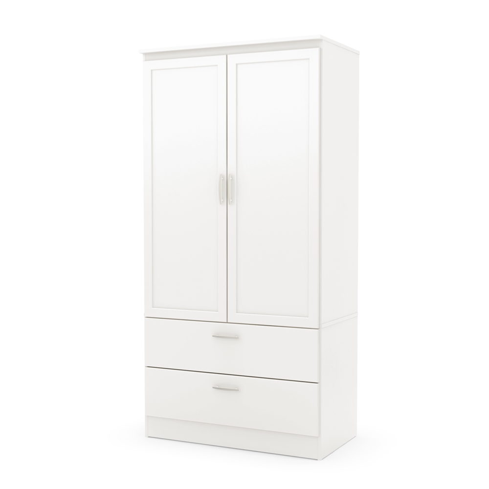 South Shore Acapella Wardrobe Armoire, Pure White. Picture 1