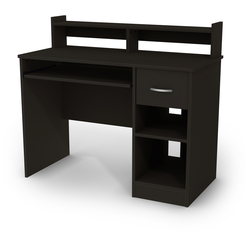 South Shore Axess Desk with Keyboard Tray, Pure Black. Picture 1