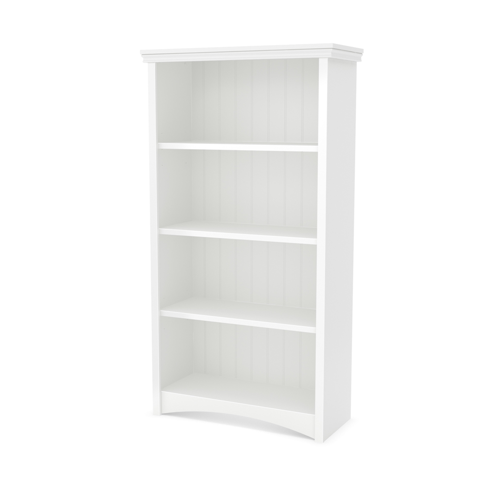 South Shore Gascony 4-Shelf Bookcase, Pure White. Picture 1
