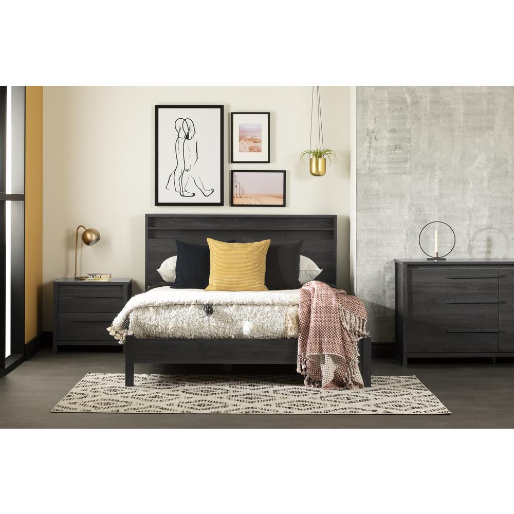 South Shore Tao 2-Drawer Nightstand, Gray Oak. Picture 5