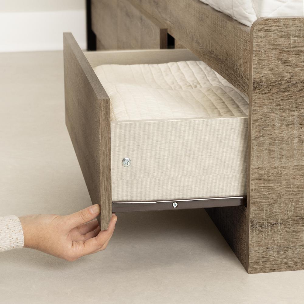 Arlen Mates Bed with 3 Drawers, Weathered Oak. Picture 2