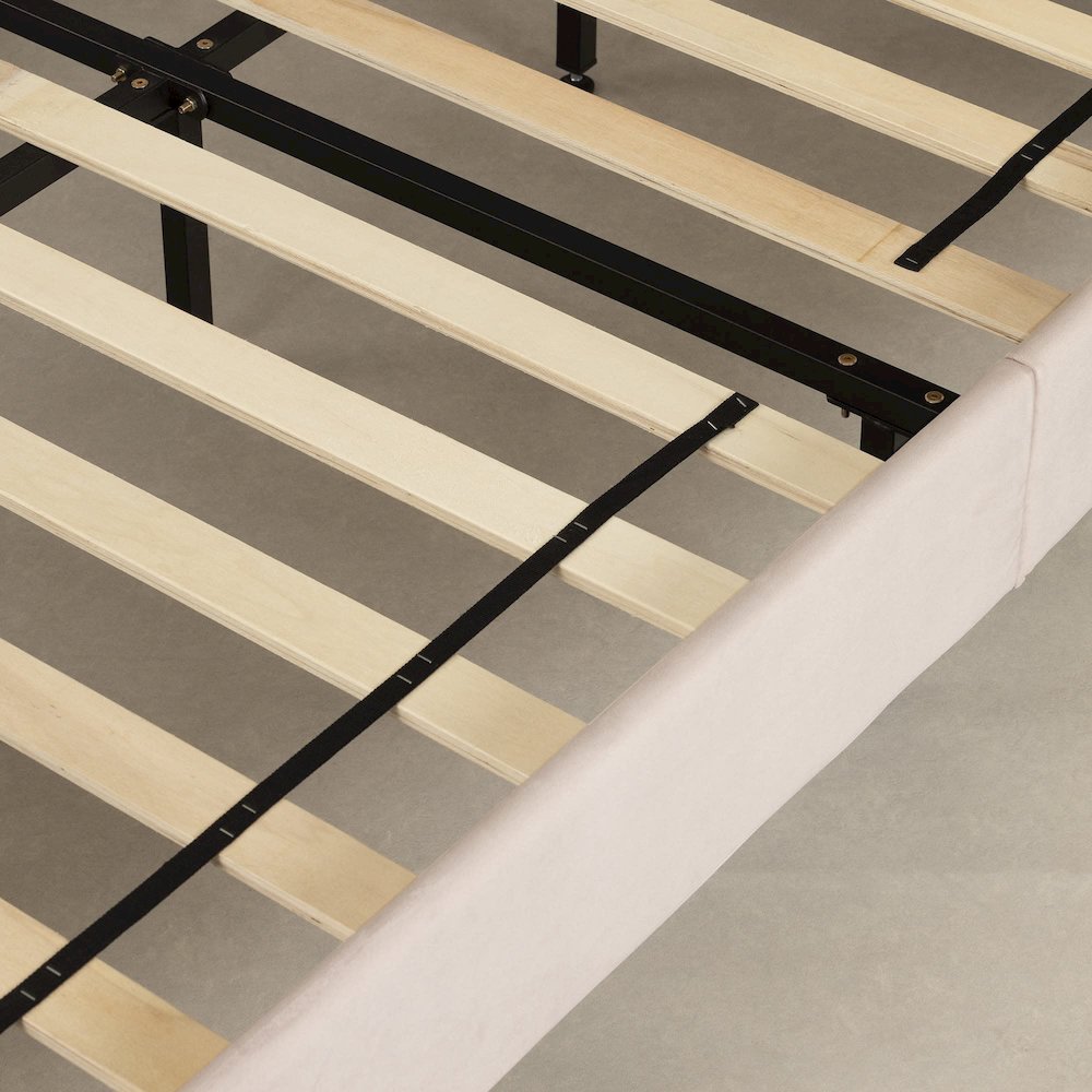 Maliza Upholstered Complete Platform Bed, Pink. Picture 7