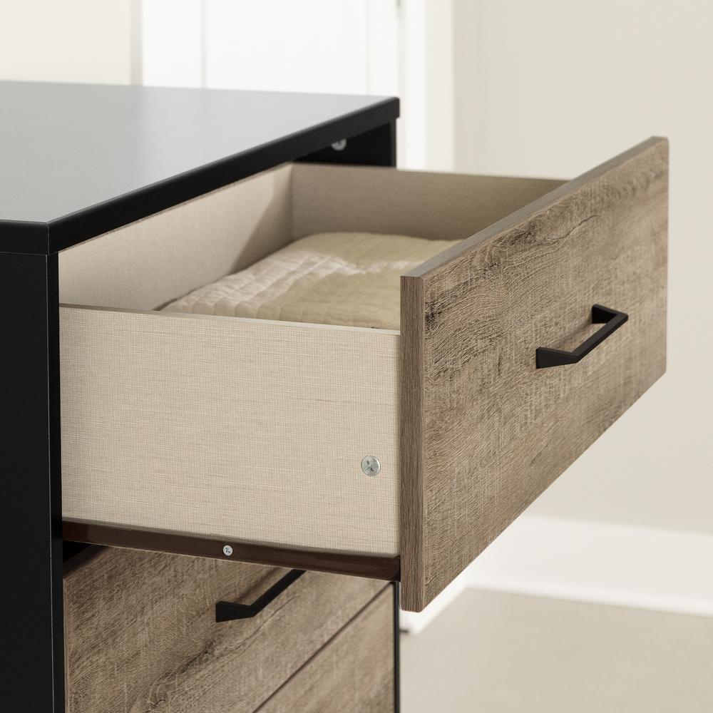 Arlen 4-Drawer Chest, Weathered Oak and Matte Black. Picture 3