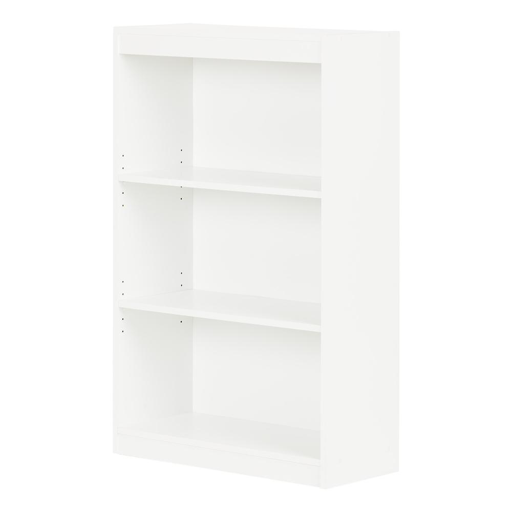 South Shore Axess 3-Shelf Bookcase, Pure White. Picture 1