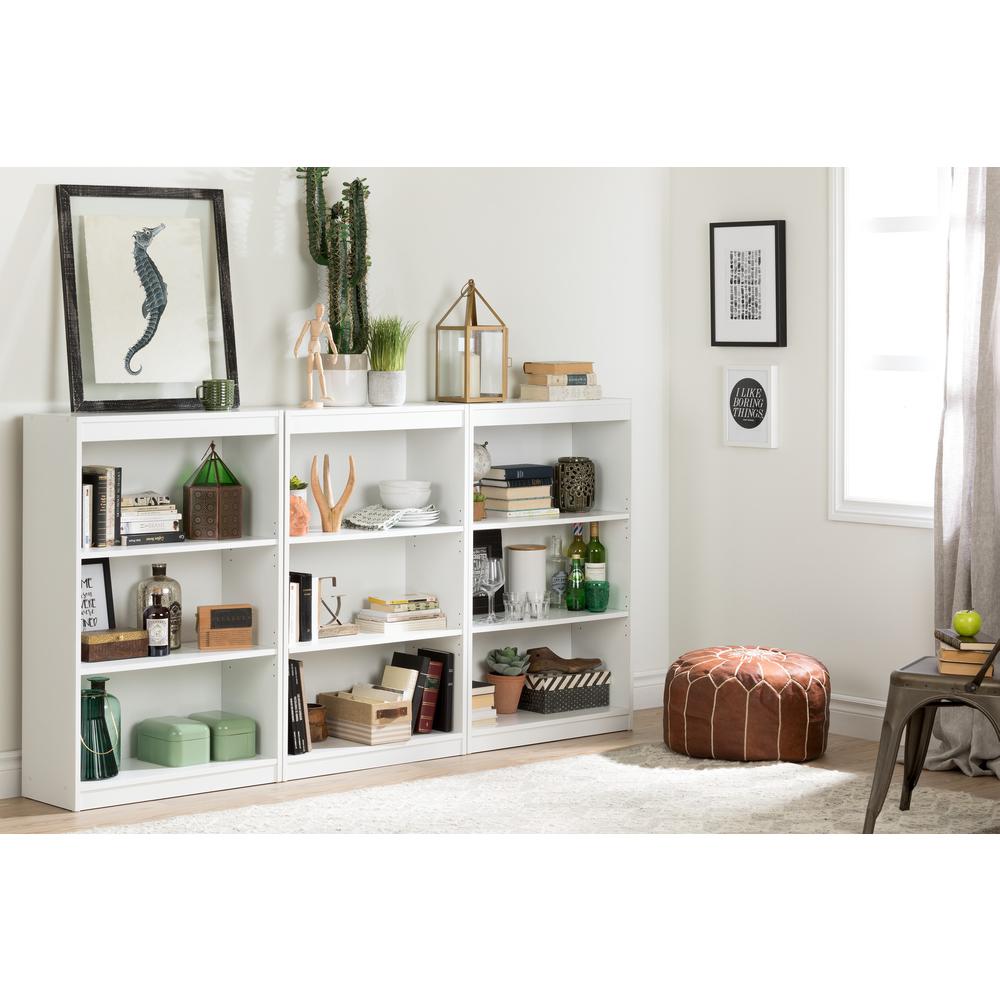 South Shore Axess 3-Shelf Bookcase, Pure White. Picture 3