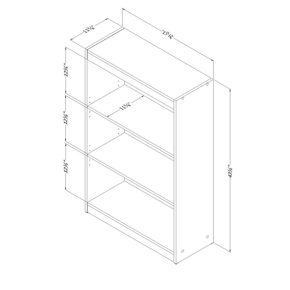 South Shore Axess 3-Shelf Bookcase, Pure White. Picture 4