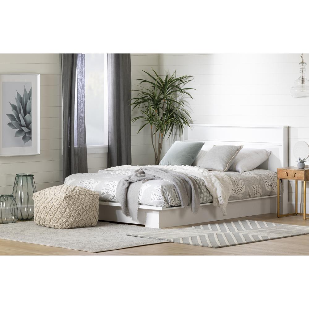 Holland Platform Bed with drawer, Pure White. Picture 2