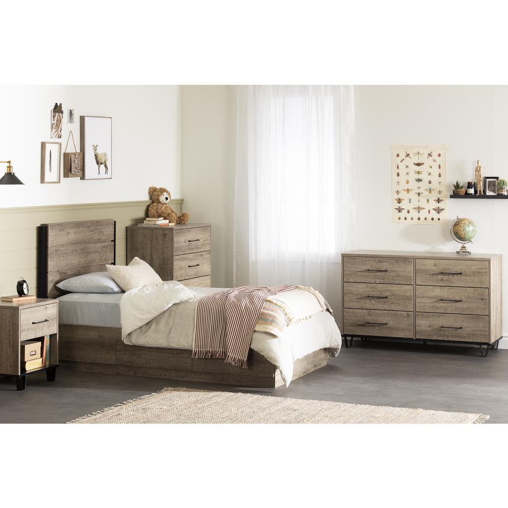 Arlen 6-Drawer Double Dresser, Weathered Oak. Picture 5