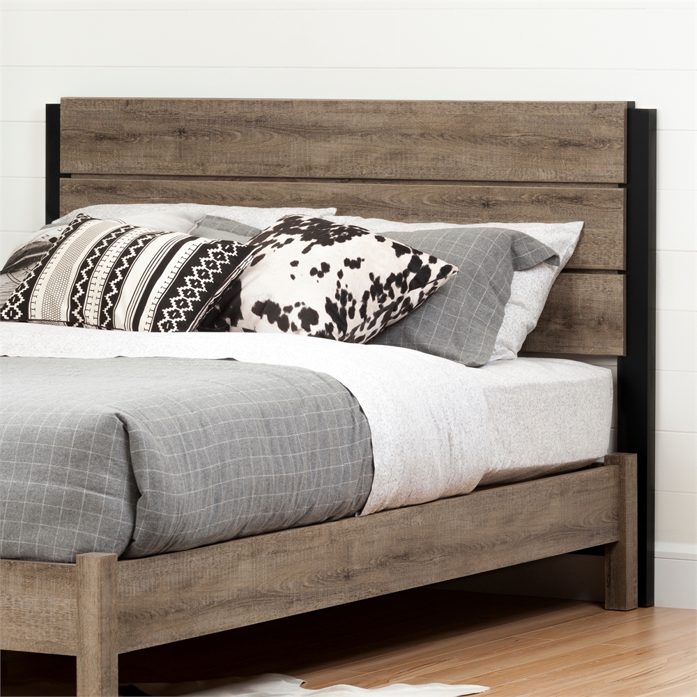 Munich Industrial Headboard, Weathered Oak and Matte Black. Picture 2