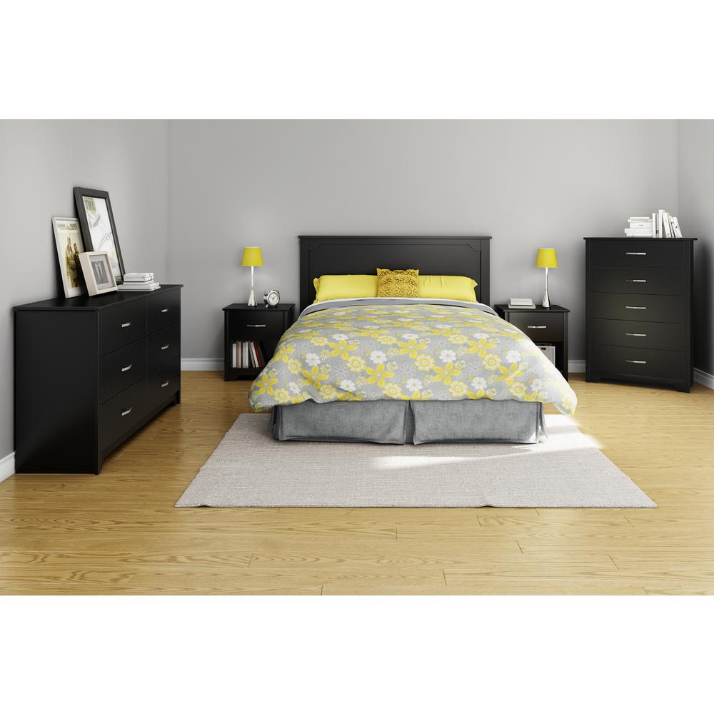 South Shore Fusion 6-Drawer Double Dresser, Pure Black. Picture 4