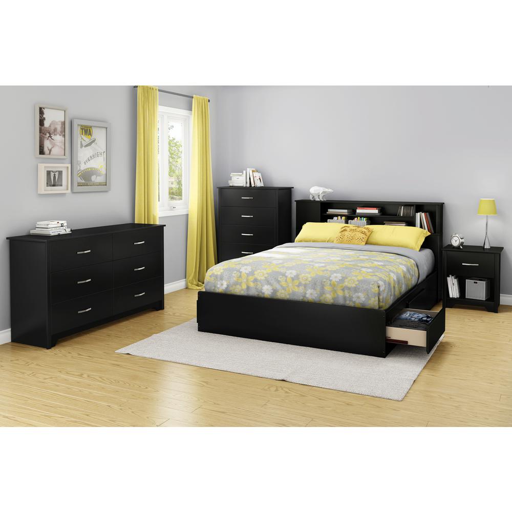 South Shore Fusion 6-Drawer Double Dresser, Pure Black. Picture 5
