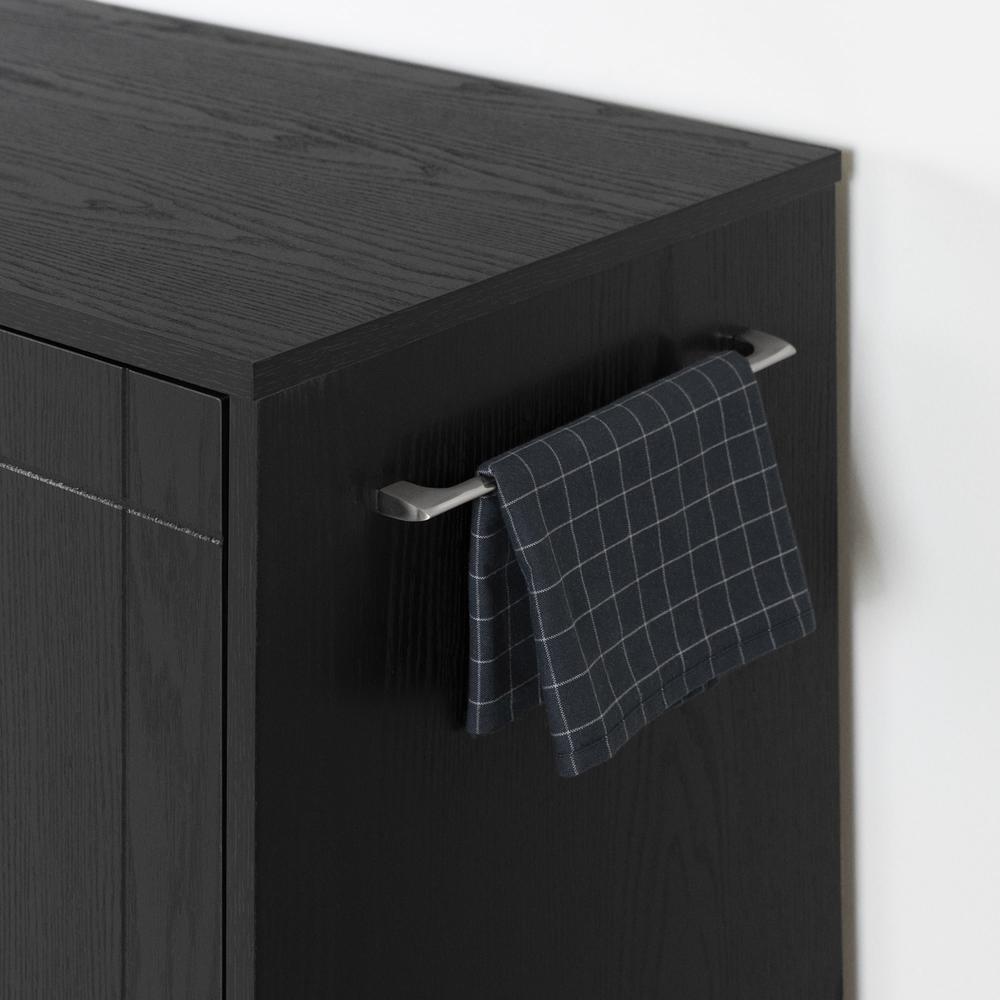 Vietti Bar Cabinet with Bottle and Glass Storage, Black Oak. Picture 5