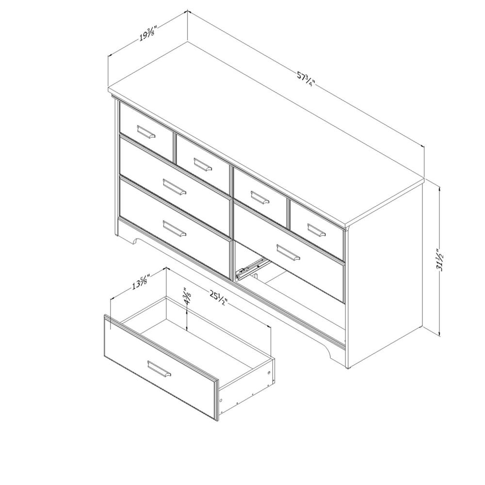 South Shore Versa 6-Drawer Double Dresser, Weathered Oak. Picture 5
